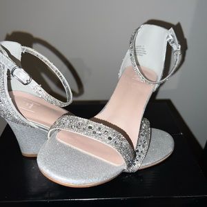 David’s Bridal jeweled wedge heels. Never worn.